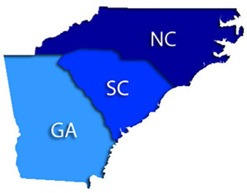 Virginia North Carolina South Carolina Georgia Wall Map The